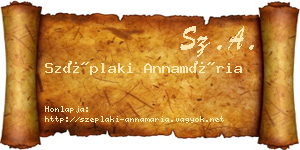 Széplaki Annamária névjegykártya